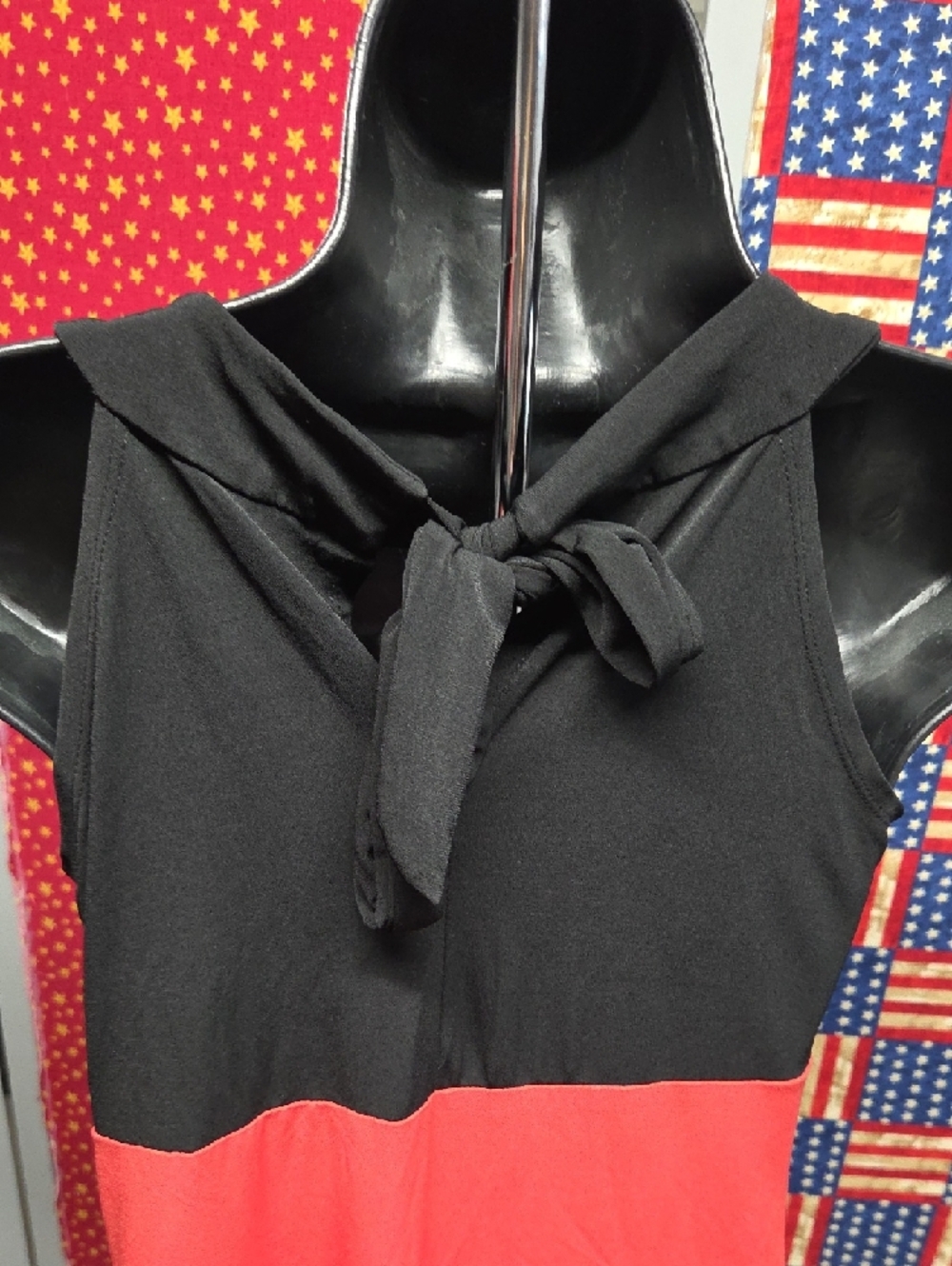 **Enfocus Studio Black Tunic with Red & Pink Colorblock Accents** - Picture 3 of 5